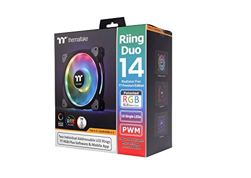 Thermaltake Riing Duo 14 RGB Radiator Fan 3 Pack Dual Riing
