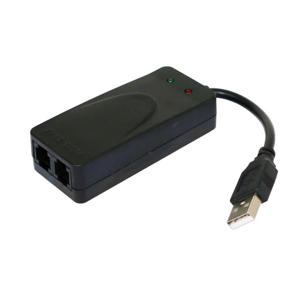 Módem de Fax USB de Doble Puerto USB2.0 56K V.92 V.90 Controlador de Módem Externo para Win 7 8 10 XP Recibir Enviar Fax en la Computadora
