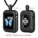 HALLEAST Compatible with Apple Watch Necklace Pendant Silicone Case Cover Replacement for iWatch Pendant Series 9 8 7 6 5 4 3 2 SE SE2 SE3, 38 40 41mm, Black