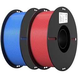 Creality PLA Filament 1.75mm PLA 3D Printer Filament, 2kg Cardboard Spool (4.4lbs), Dimensional Accuracy +/- 0.02mm, Fit Most FDM Printer (Red & Blue 2-Pack)