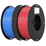 Creality PLA Filament 1.75mm PLA 3D Printer Filament, 2kg Cardboard Spool (4.4lbs), Dimensional Accuracy +/- 0.02mm, Fit Most FDM Printer (Red & Blue 2-Pack)