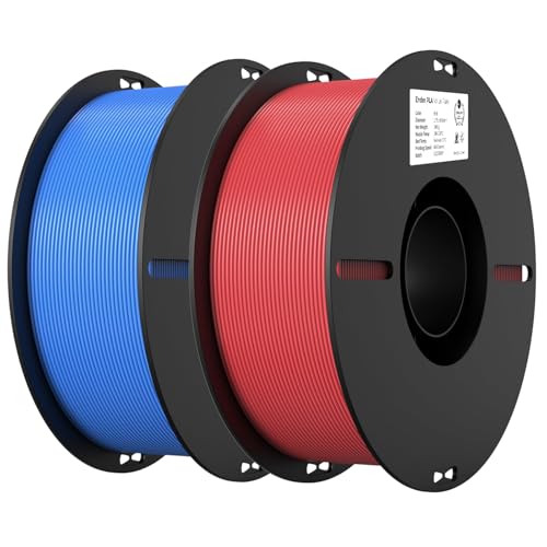 creality pla filament 175mm pla 3d printer filament 2kg cardboard spool 44lbs dimensional accuracy - 002mm fit most fdm printer red amp blue 2-pack