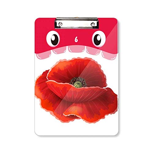 Porte-bloc A4 fleur rouge parfait pour prendre des notes au bureau