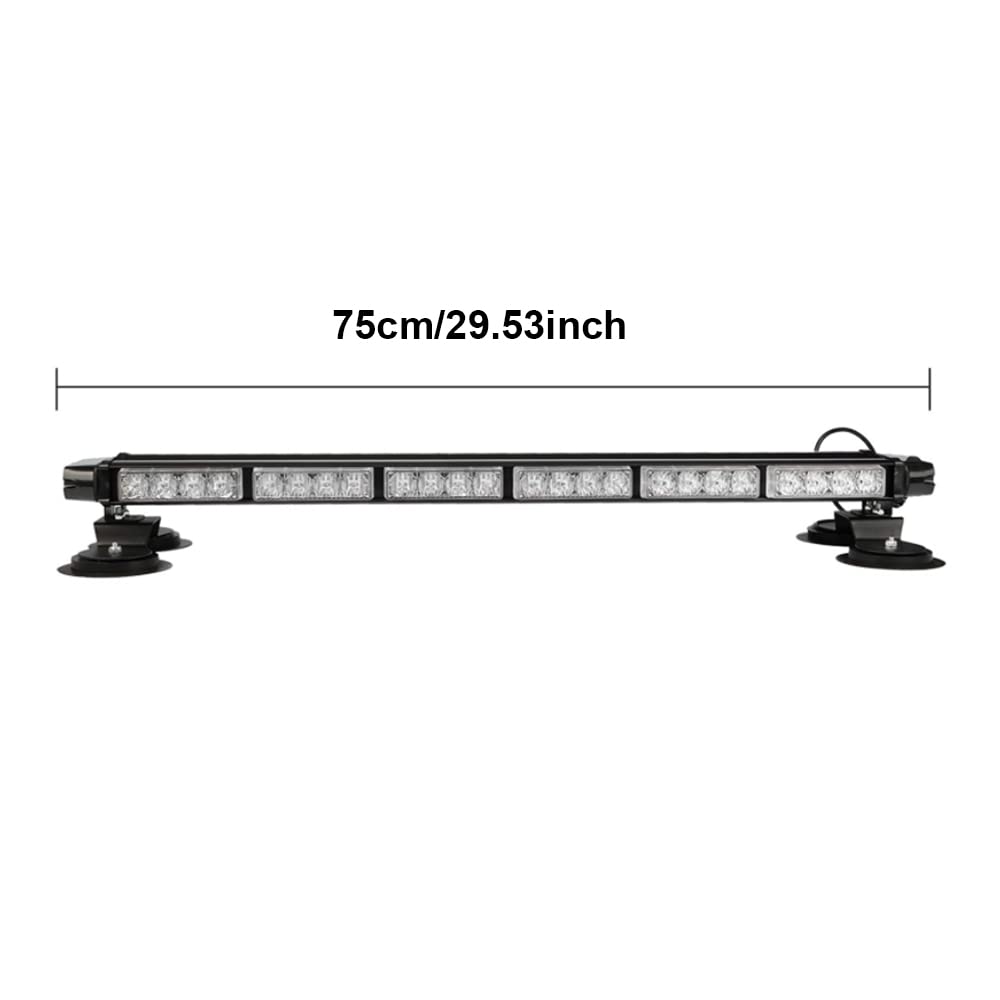 1 Pieza 12V Auto 54 LED Barra de luz estroboscópica de Doble Cara para camión de vehículos de Emergencia, luz Intermitente de Advertencia de Emergencia de Alta Intensidad con Base magnética
