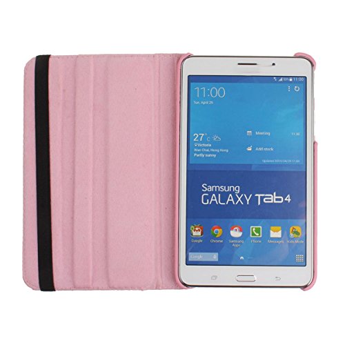 Galaxy Tab 4 7.0 Case,Flip Case For Galaxy Tab 4 7-Inch Tablet,Folio Nook Pu Leather 360 Degree Swivel Stand Case Cover For Samsung Galaxy Tab 4 7-Inch Tablet T230 /T231/ T235,Pink #TOP1