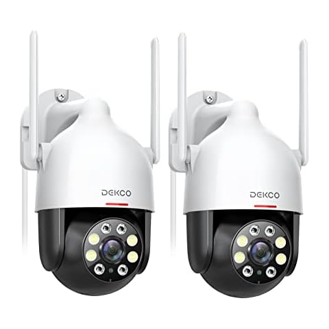 DEKCO Camara Vigilancia WiFi Exterior 2K QHD 360° PTZ Cover