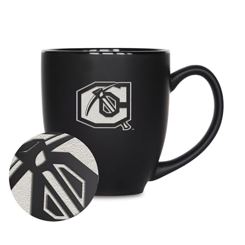 Rico Industries NCAA Cameron Aggies 15oz Laser Engraved Matte Black Ceramic Bistro Mug - for Hot or Cold Drinks