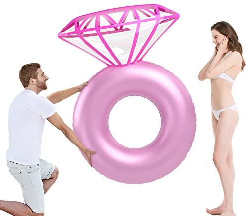 Jasonwell Inflatable Diamond Ring Pool Float - Engagement Ring Bachelorette Party Float Stagette Decorations Swimming Tube Floaty Outdoor Water Lounge For Adults & Kids (Pink) #TOP4