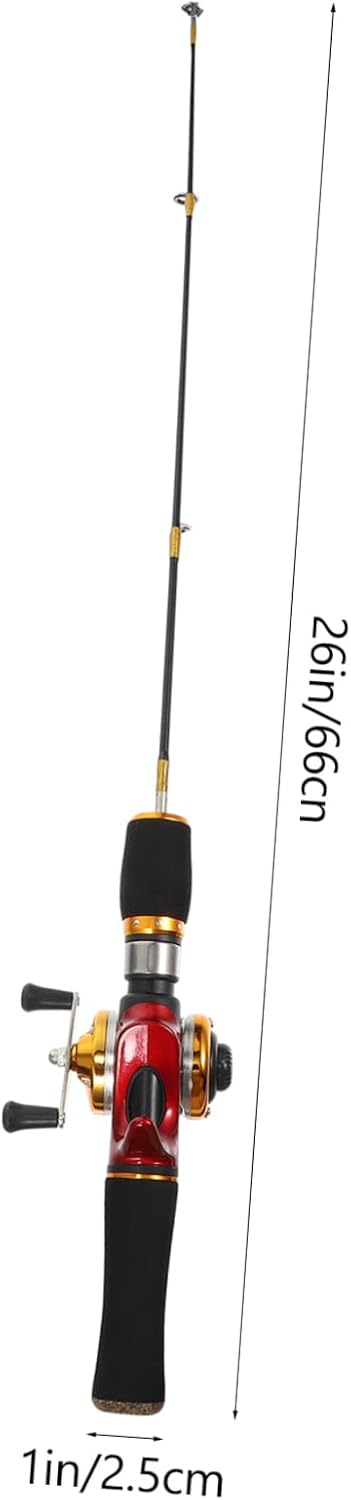 Ice Fishing Rod, Ultra-Short Plug-in Mini Straight Handle FRP | Wear-Resistant Coating, Ergonomic Grip, FRP Material, Compact for Winter Trips and Convenient Storage