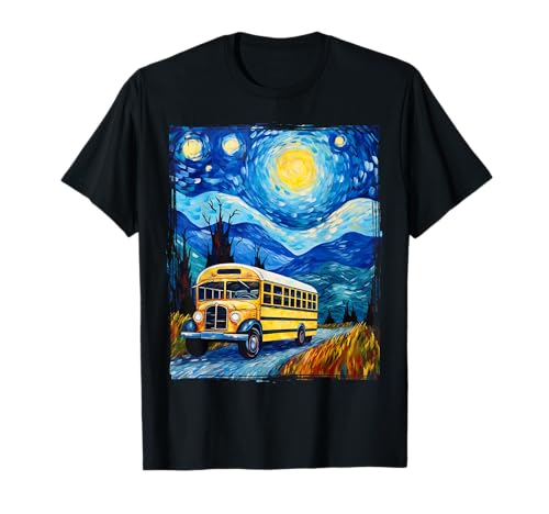 School Bus Driver Art T-Shirt