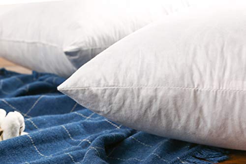 JA COMFORTS 28×28 Premium Goose Down Feather Throw Pillow Inserts(Set of 1)-5% Down Filling,High Filling Weight,250 TC Cotton Cover, Square, White by JA COMFORTS - Image 6