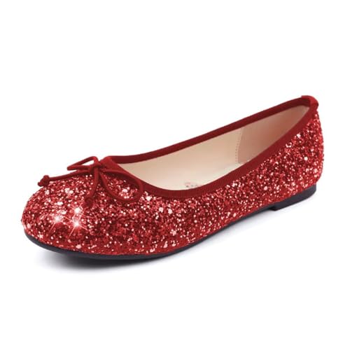 JOEupin Womens Cute Bowknot Ballet Flats Shoes,Round Toe Loafers Shoes Comfortable Dress Shoes,Slip On Casual Flats for Women