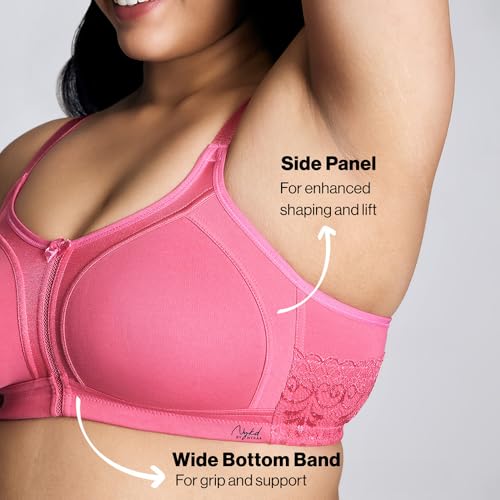Image of NYKD NYB101 Cotton Non Padded Non Wired Full Coverage Everyday Bra M-Frame Bounce Control (Plus