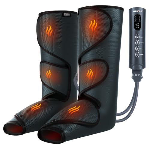 Image of CINCOM Leg Massager with Heat and Compression, Legs Massage for Circulation and Pain Relief FSA HSA, Heating Calf Leg Air Compression Massager Help with Relief Edema RLS