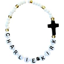 1 Pack Charlie Kirk Turning Point Bracelets Freedom Wristband Beaded Memorial Band Charm, Charlie Kirk Merch Merchandise, Turning Point USA American True Hero I Am We Are All Charlie Kirk Now In Memory Of Charlie