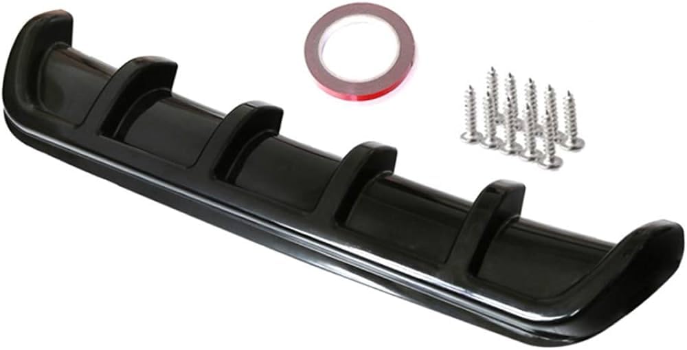 6 Fin Diffuser Rear Bumper Lip 62.5X16X4.5cm car Universal Glossy Black ABS Spoiler 6 Wing Car Attractive Spoiler-image-23