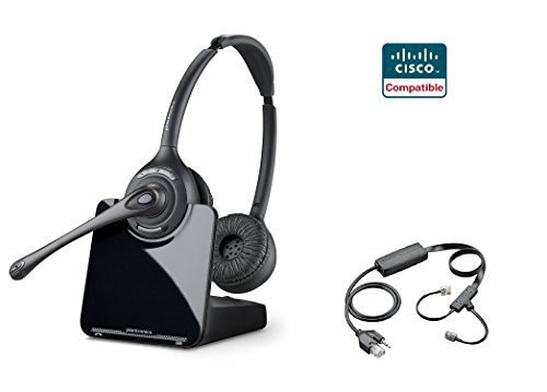 Cisco Compatible Plantronics CS520 VoIP Wireless Headset Bundle with Electronic Remote Answer|End