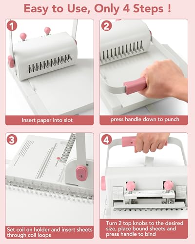 image for MAKEASY Binding Machine Hole Pitch 2:1 - Portable Book Binding Kit wit