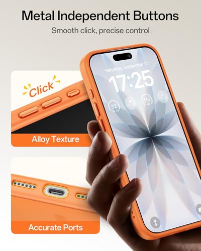 Image of UNBREAKcable Magnetic for iPhone 17 Case 6.3-Inch, Compatible with MagSafe, Full Camera Protection, Built-in Magnetic Ring, Drop Protection Shockproof Slim Phone Cover - Orange