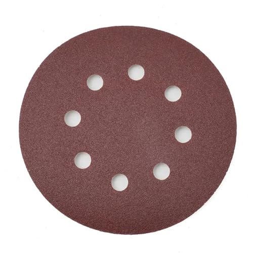 Papier de verre rond 125 mm à 8 trous et grains variés pour ponceuse orbitale 20 pièces