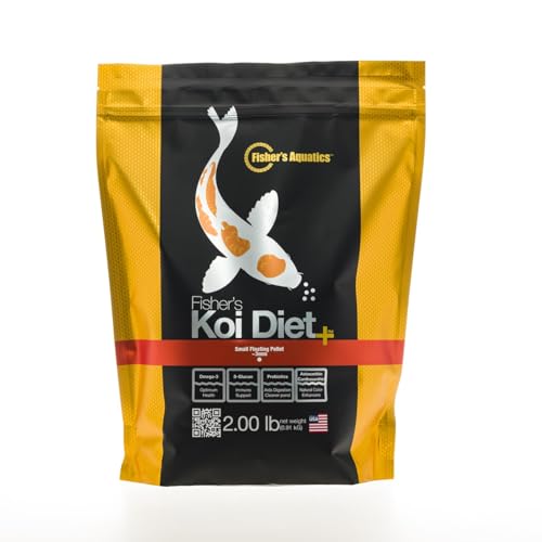 Fisher's Aquatics Koi Fish Food - 2.0 lb Small 3mm Floating Pellets, Koi & Goldfish Food for Ponds, All Seasons