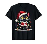 Katzen-Weihnachtslicht-Pyjama für Herren, Damen