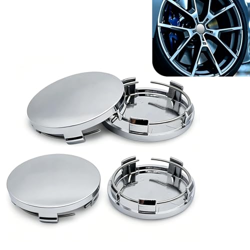 AurLunUs 4PCS Car Wheel Hub Center Cap, 2.36 Inch OD 2.2 Inch ID, Anti-Falling Rust-Proof Wheel Hub Decoration, ABS Snap-in Vehicle Rim Hub Caps, Universal for SUV, Sedan, Truck (Silver)