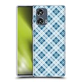 Head Case Designs Officially Licensed PLdesign Light Blue Tartan Christmas Soft Gel Case Compatible with Motorola Edge 50 Fusion
