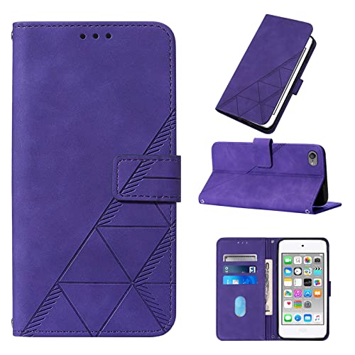 LEMAXELERS Wallet Case for iPod Touch 7 with Card Holder Slots -Purple YB2