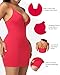 SHAPERIN Deep V Neck Mini Dress for Women Built-in Shapewear Slip Plunge Bodycon Corset Dresses Club Cocktail (Small,Red)