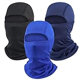 Black & Blue 3 Pack Ski Mask for Men Balaclava Face Mask Women Summer Shiesty Masks Full Head Cover Motorcycle Helmet Sun UV Protection