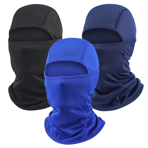 Image of Balaclava Ski Mask 3 Pack Motorcycle Face Mask Shiesty Ski Mask for Men Women Summer Full Face Cover Sun Protection Football
