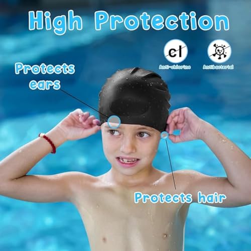Image of LEBAMI Kids Girls One piece Swimsuit Combo Kit | Frock Swim Costume with Goggles, Cap, Swimming Tube, Nose Clip & Earplugs | Pool & Beach Swimming Kit