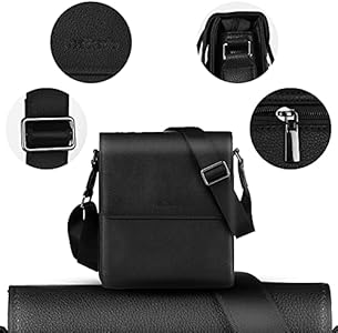 Leathario Leren schoudertas kleine schoudertas messenger bag met veel