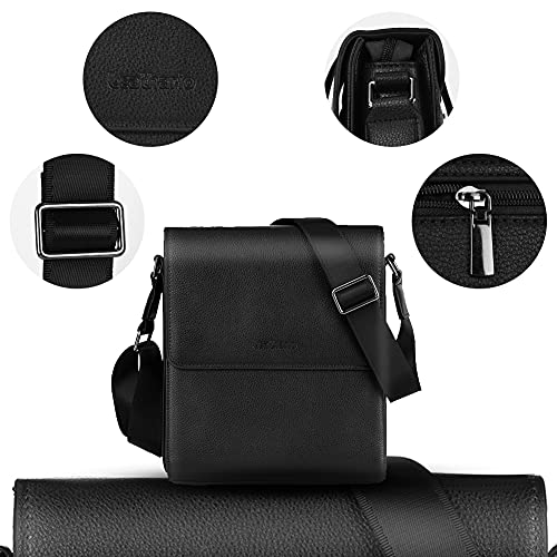 Leathario Men's Crossbody Bag,Vegan Leather Shoulder Messenger Purse Sling Satchel For Work Business Travel4