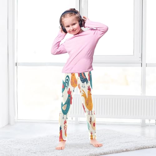Bolaz Toddler Girls Leggings Printed Yoga Pants Leggings Colorful Chicken for Kids4