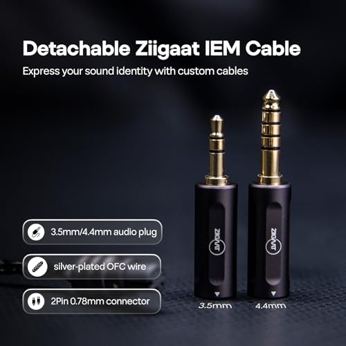 Image of Linsoul ZiiGaat Luna 6BA HiFi in Ear Monitor, Studio Monitor & Stage Performance IEM Earphones with Fast Response, Wide Soundstage, and Reference Clarity, Detachable Silver-Plated OFC Cable