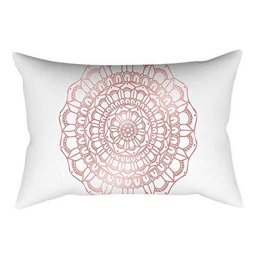 Watopi Funda de cojín de papel de aluminio dorado con diseño geométrico, simple, elegante, rectangular, protector de almohada decorativo lumbar para silla, coche, sofá, sala de estar, 30 x 50 cm