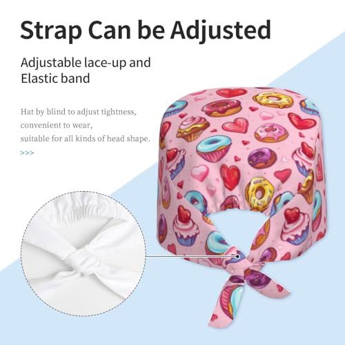 Image of Adjustable Scrub Cap with Sweatband, Breathable Working Hat for Men /Women