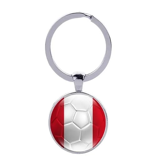 Art Attack Peruvian Flag Soccer Keychain, Peru Bicolour Incas National