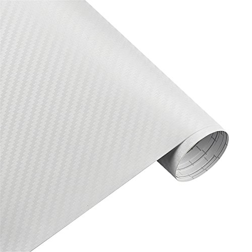ECYCu00ae 3D Fiber De Carbone Vinyle Film Autocollants De Voiture ImperméAble À l'eau DIY Moto Automobiles Car Styling, Blanc