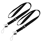 2 Pcs Neck Lanyards with Detachable Buckle & Metal Lobster Clip, Durable Flat Lanyard Strap with Safety Breakaway, Ideal for ID Badge, Pass Card, Keys & Cell Phone for Office/Everyday Use