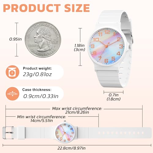 Edillas Kids Watch Analog for Girls Boys, 50M Waterproof Children Quartz SquareWristwatches for Kids, Students with Soft Silicone Strap, Easy to Read Learn time Presents4