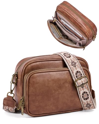 Crossbody Bags with Built-in Wallet, Anti-theft Travel Purse with Card