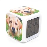 BoFy Led Alarm Clock Labrador Retriever Dog Puppy Pattern Personality Creative Noiseless...