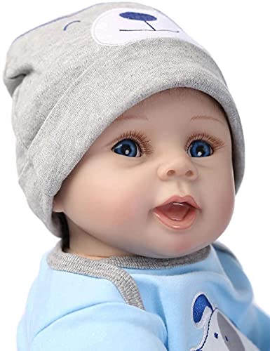 ZIYIUI Reborn Babypuppe 22 Zoll 55 cm Lebensechte Augen offen Reborn Babys Junge Handgefertigt Weiches Silikon Vinyl… – Bild 8
