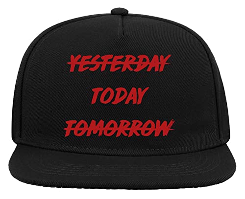 Gorra de béisbol Snapback con panel frontal amplio y visera plana de color negro sólido