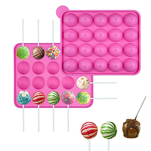 Miniatura 8 de Moldes Para Pasteles, Molde De Silicona Para Piruletas, 20 Moldes Para Dulces, Moldes Para Pasteles Moulle Pop Traer 20 Palitos De Piruleta, Juego Para Pasteles Ideal Para Piruletas Cupcakes