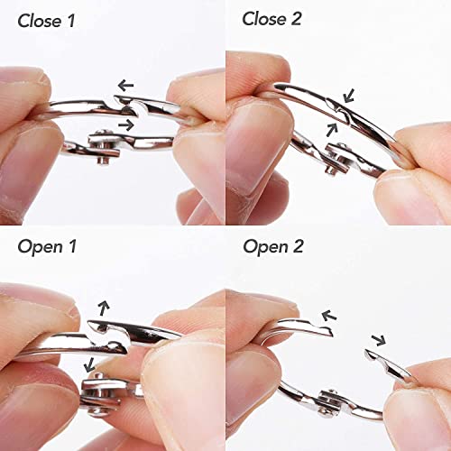 Image of DEZIINE�Loose Leaf Binder Ring Key Chain Key Rings Card Ring Stainless Steel � (32mm - 100pcs).