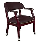 Regency Ivy League Captain Chair with Casters, Burgundy